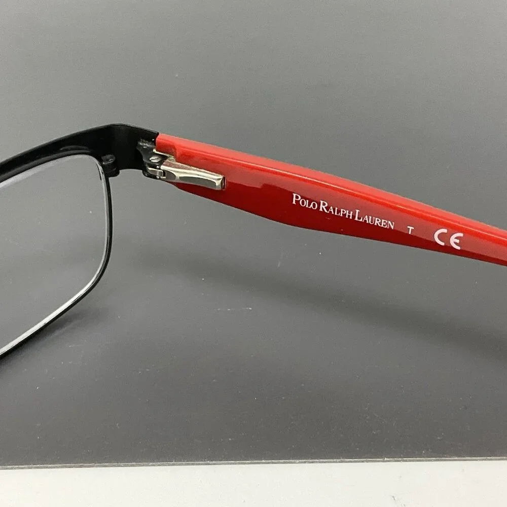 Polo Ralph Lauren 8036 3136 Black Red Rectangle Kids Eyeglasses Frames 46-15 125